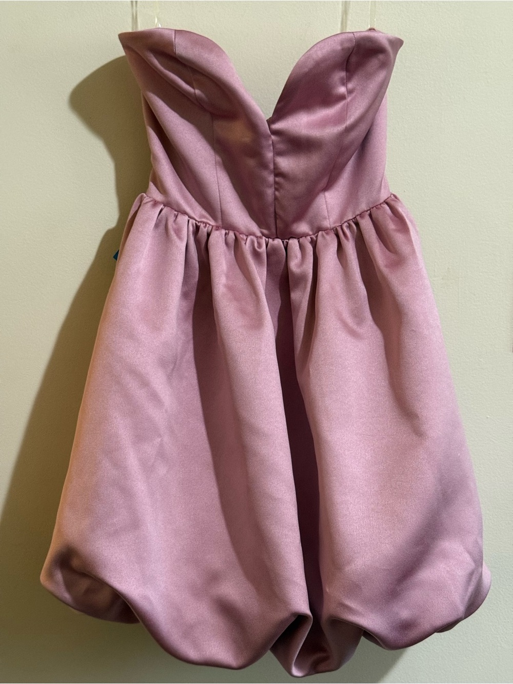 NWT Collective The Label Petite Satin Mauve Structured Bodice Balloon Bubble Dre